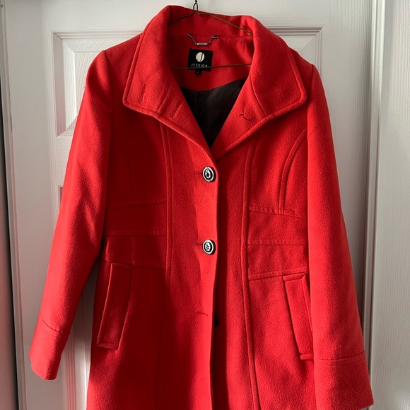 Coral red Peacoat - Picture 1 of 4